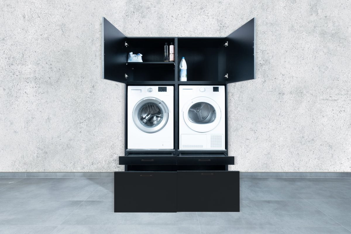 Wasmachine kast zwart shop je bij wasombouw!