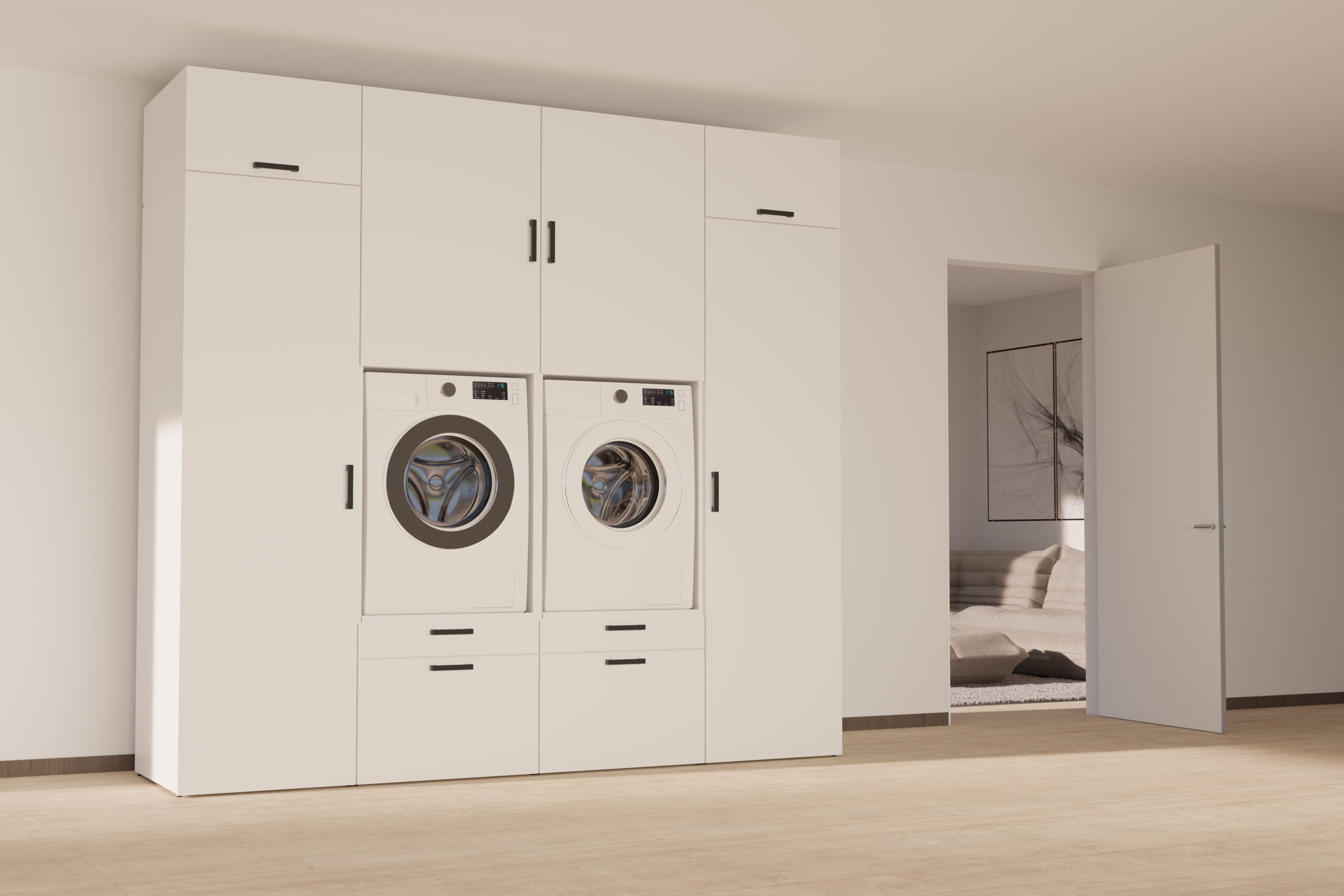 Interior_1_Royalette_240_0001 Royalette Wasmachine en droger ombouw: creëer een georganiseerde wasruimte