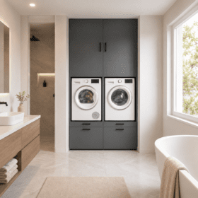 Wasmachine in de badkamer, waar moet je op letten?